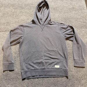 Eddie Bauer Hoodie Mens Medium Gray Pullover Fleece Kangaroo Pocket Sweatshirt